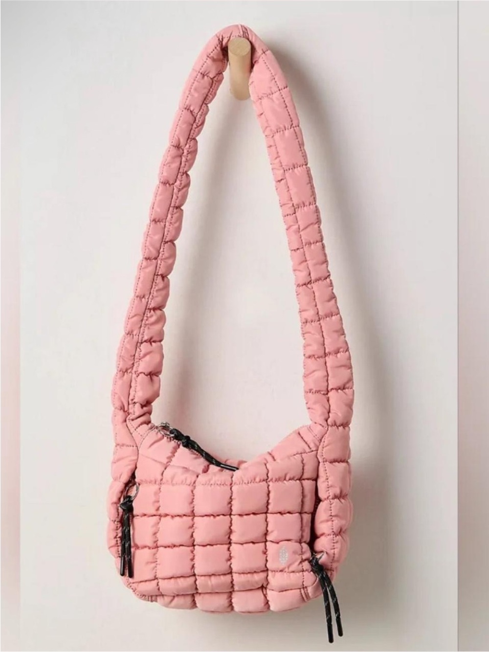 Free People Quilted Puffer Shoulder Bag Peach Ballet Slipper NWT